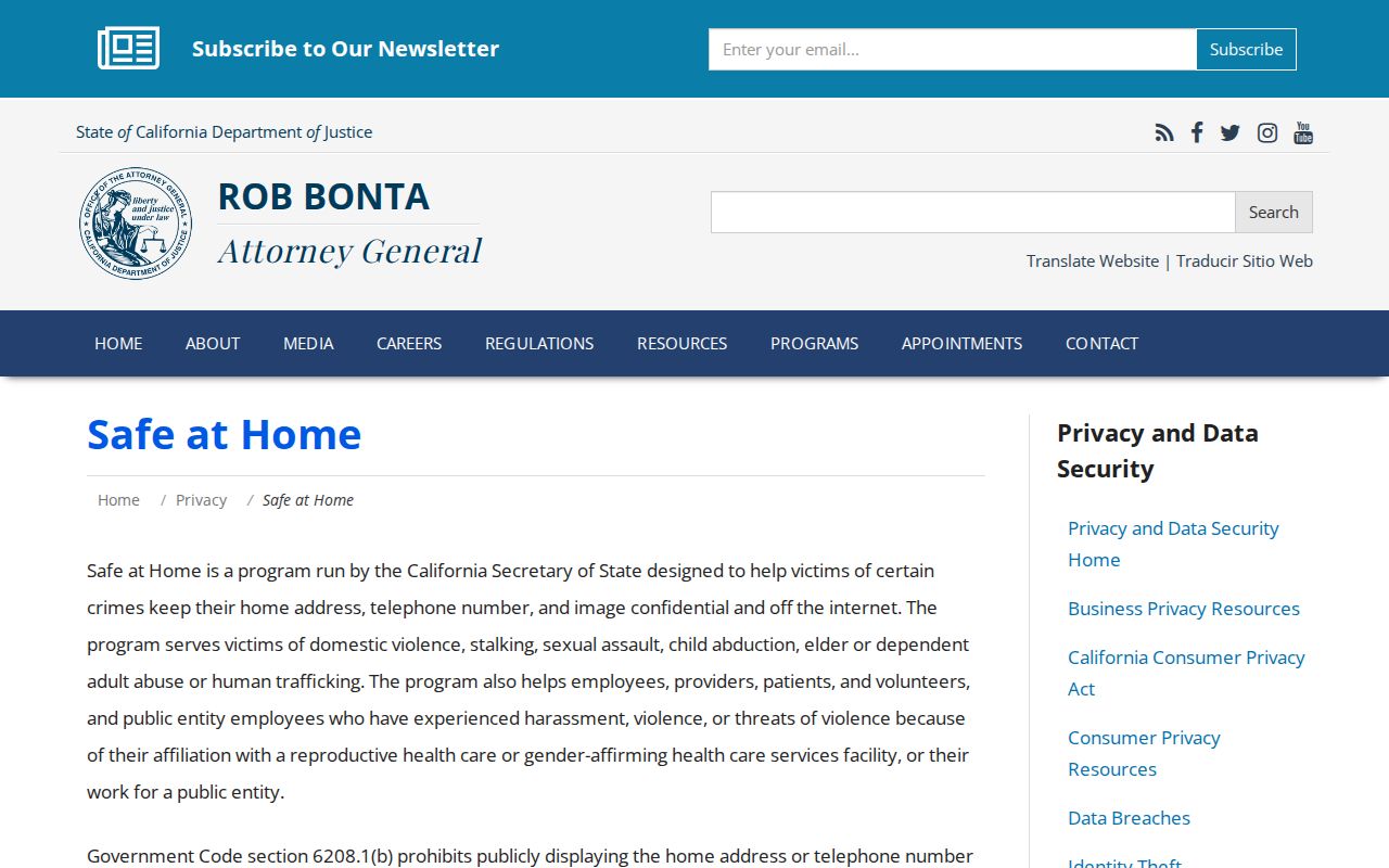 Lancaster neighbors Safe at Home address confidentiality protections